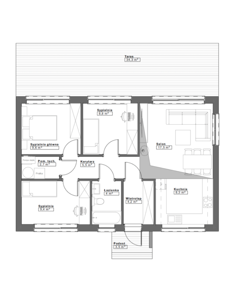 dom szkieletowy 70 m2